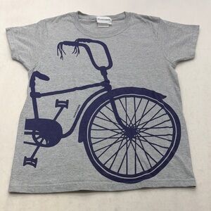 Marishka Handprints Bicycle Graphic Grey Short Sleeve T-Shirt Women’s Size Small